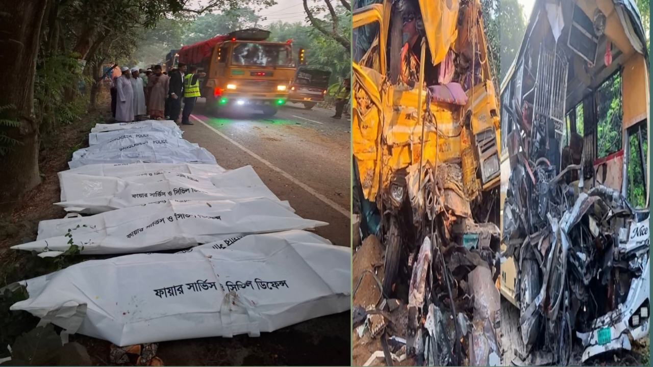 নাটোরে বাস-ট্রাক সংঘর্ষে নিহত ১৪, শনাক্ত ৭ জনের পরিচয়